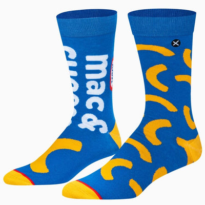 Kraft Mac and Cheese Split Crew Socks | Men's - Knock Your Socks Off