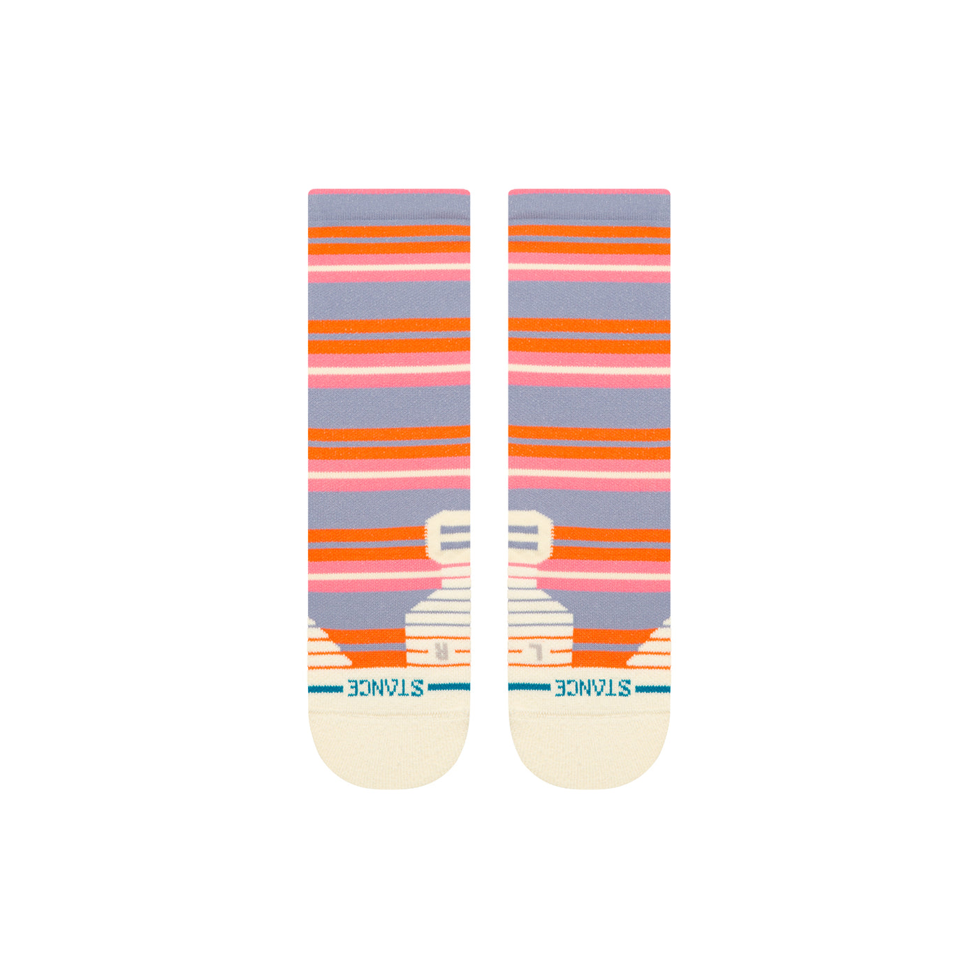 Lennon Blue Mid Performance Women's Crew Socks
