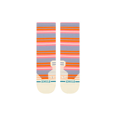 Lennon Blue Mid Performance Women's Crew Socks