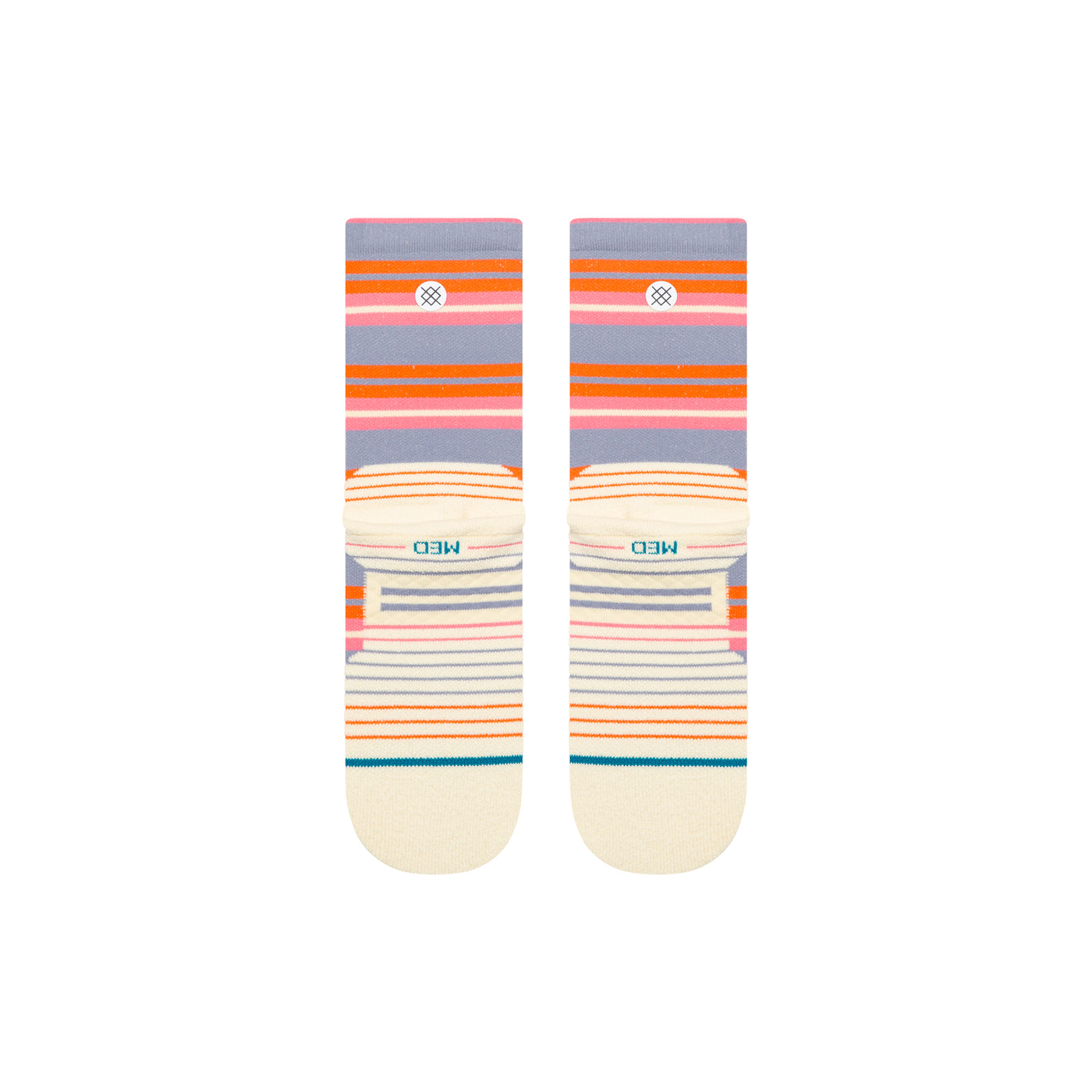 Lennon Blue Mid Performance Women's Crew Socks
