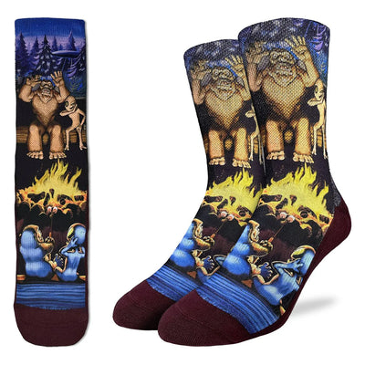 Bigfoot and Alien Camping Crew Socks | Men's