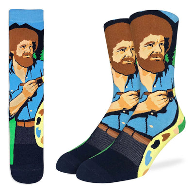 Bob Ross, Exploring Color Palettes Crew Socks | Men's