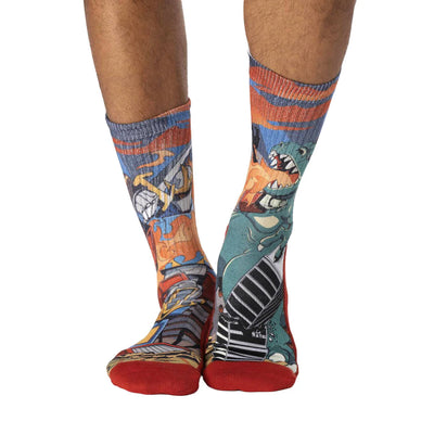 Lizard vs Robots Crew Socks | Men's