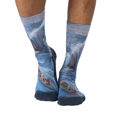 Whale Attacking Whalling Boats Crew Socks | Men's