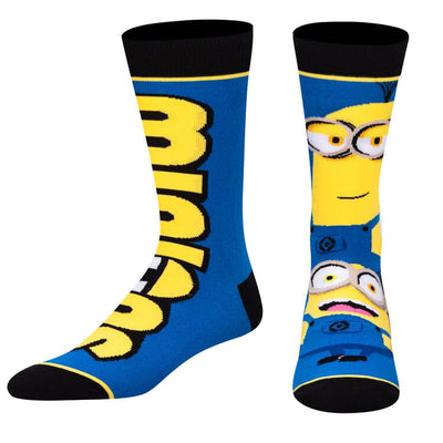 Minions Split Crew Socks | Men's - Knock Your Socks Off