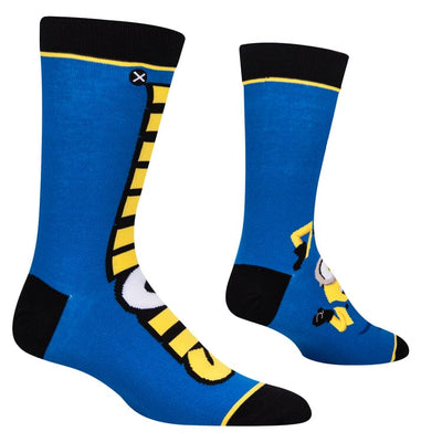 Minions Split Crew Socks | Men's - Knock Your Socks Off