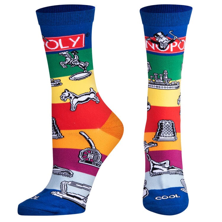 Monopoly Pieces Crew Socks | Women's - Knock Your Socks Off