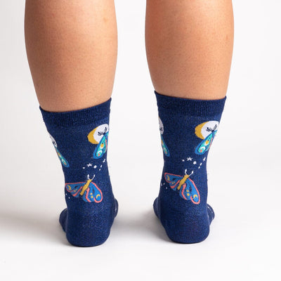 Moonlit Moth Crew Socks | Women's - Knock Your Socks Off