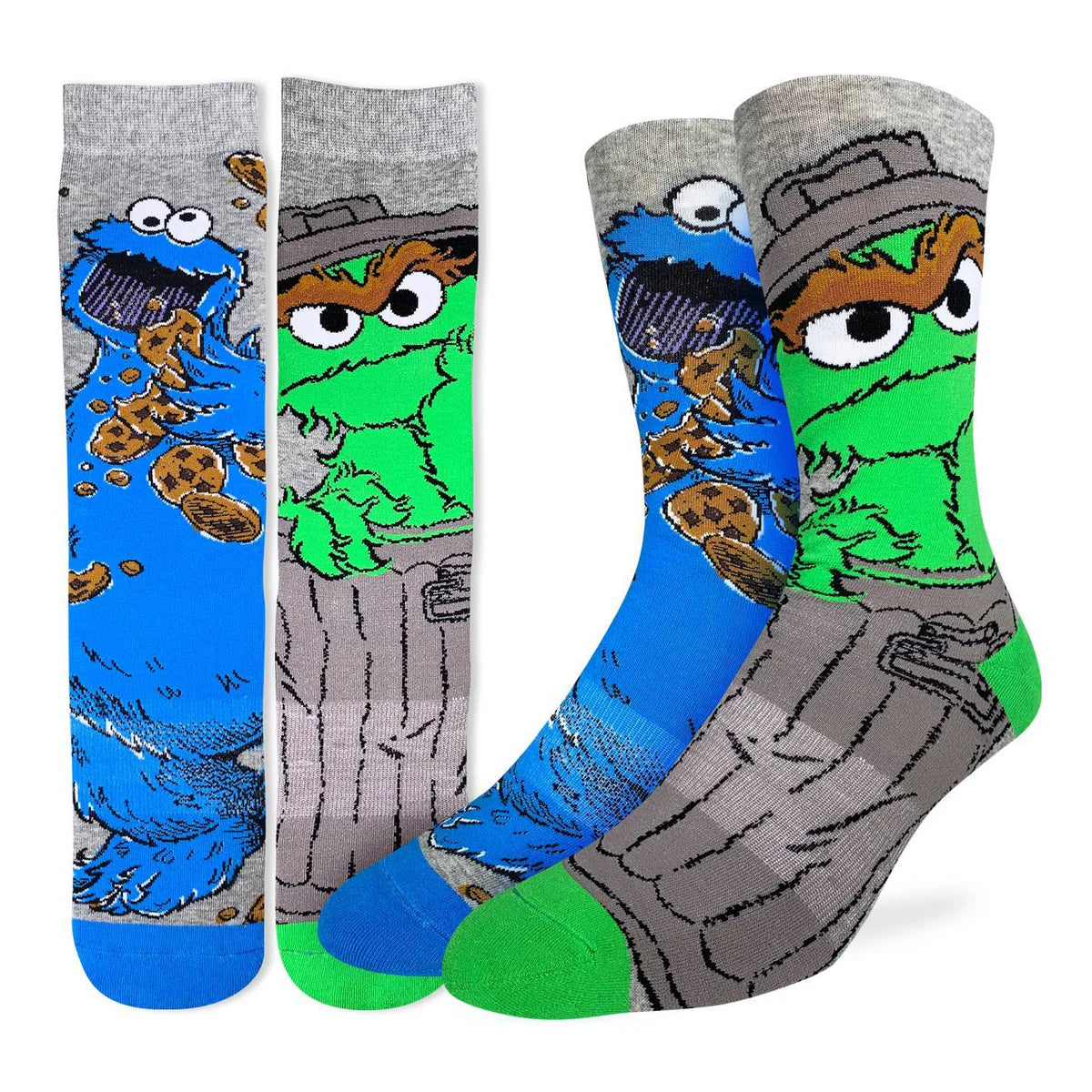 Oscar and Cookie Monster Crew Socks | Men's - Knock Your Socks Off