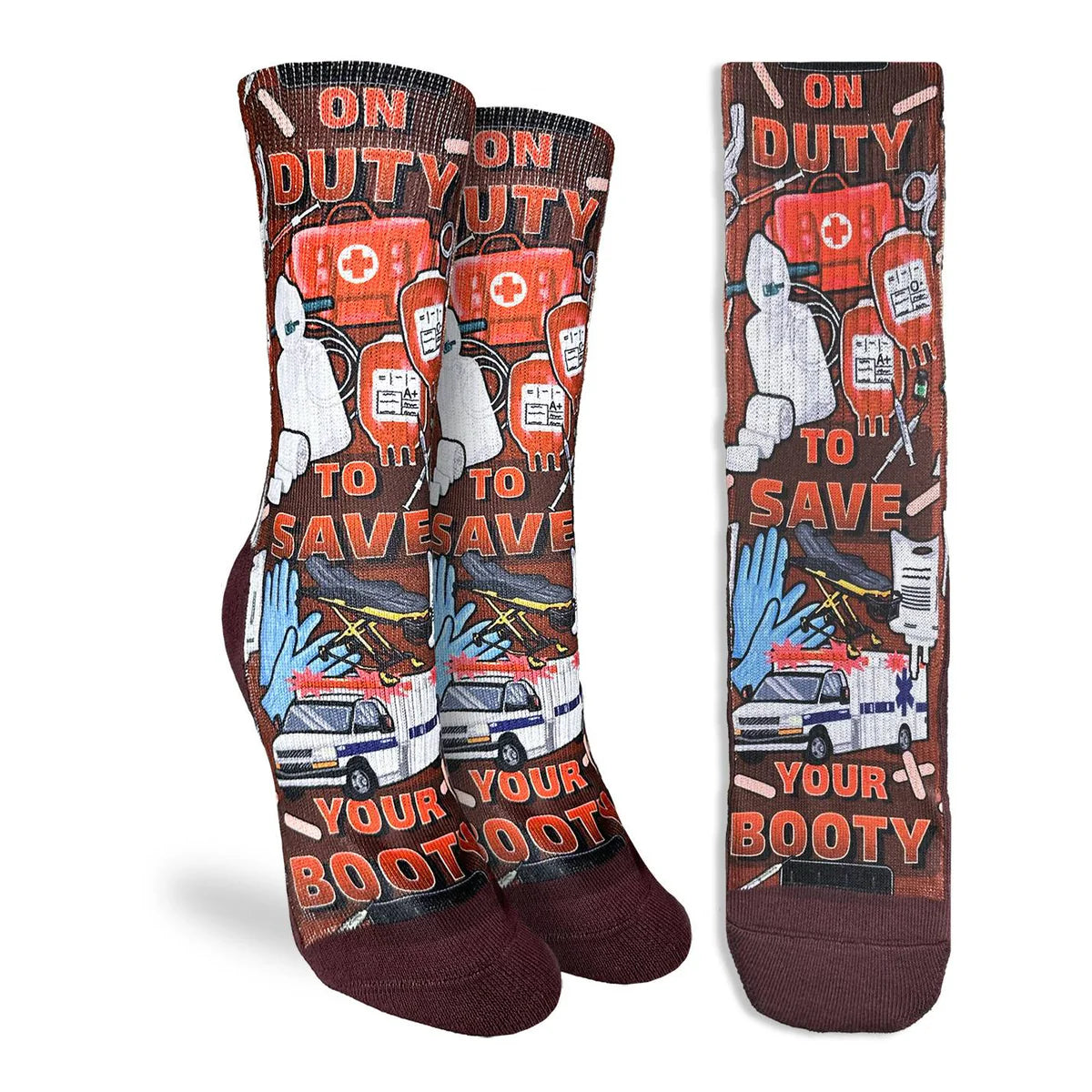 Paramedics Saving Your Booty Crew Socks | Women's - Knock Your Socks Off