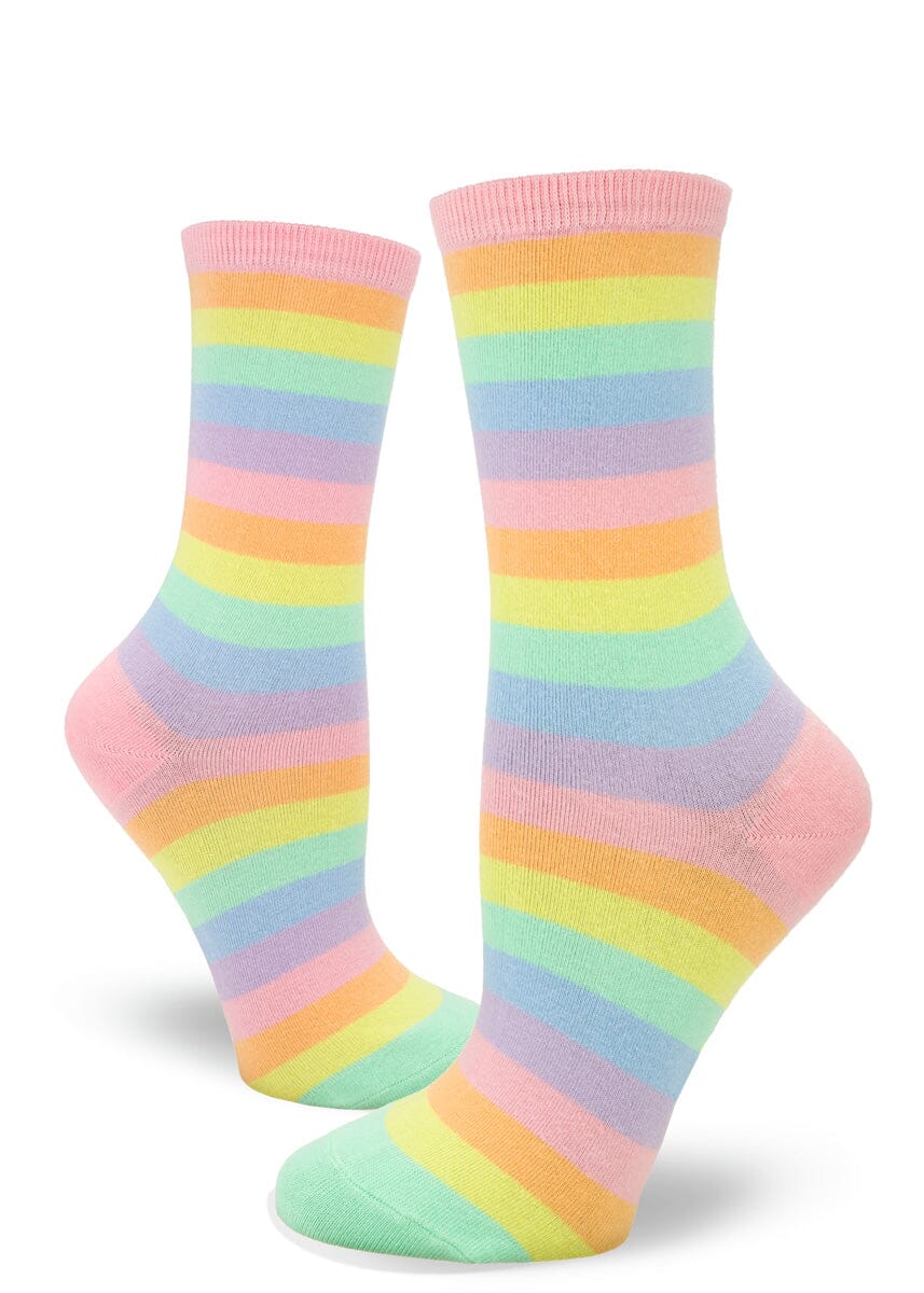 Pastel Rainbow Crew Socks | Women&