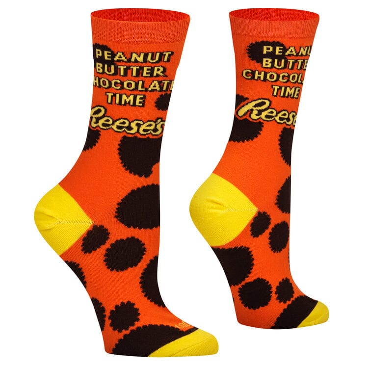 Peanut Butter Chocolate Time Crew Socks | Women's - Knock Your Socks Off