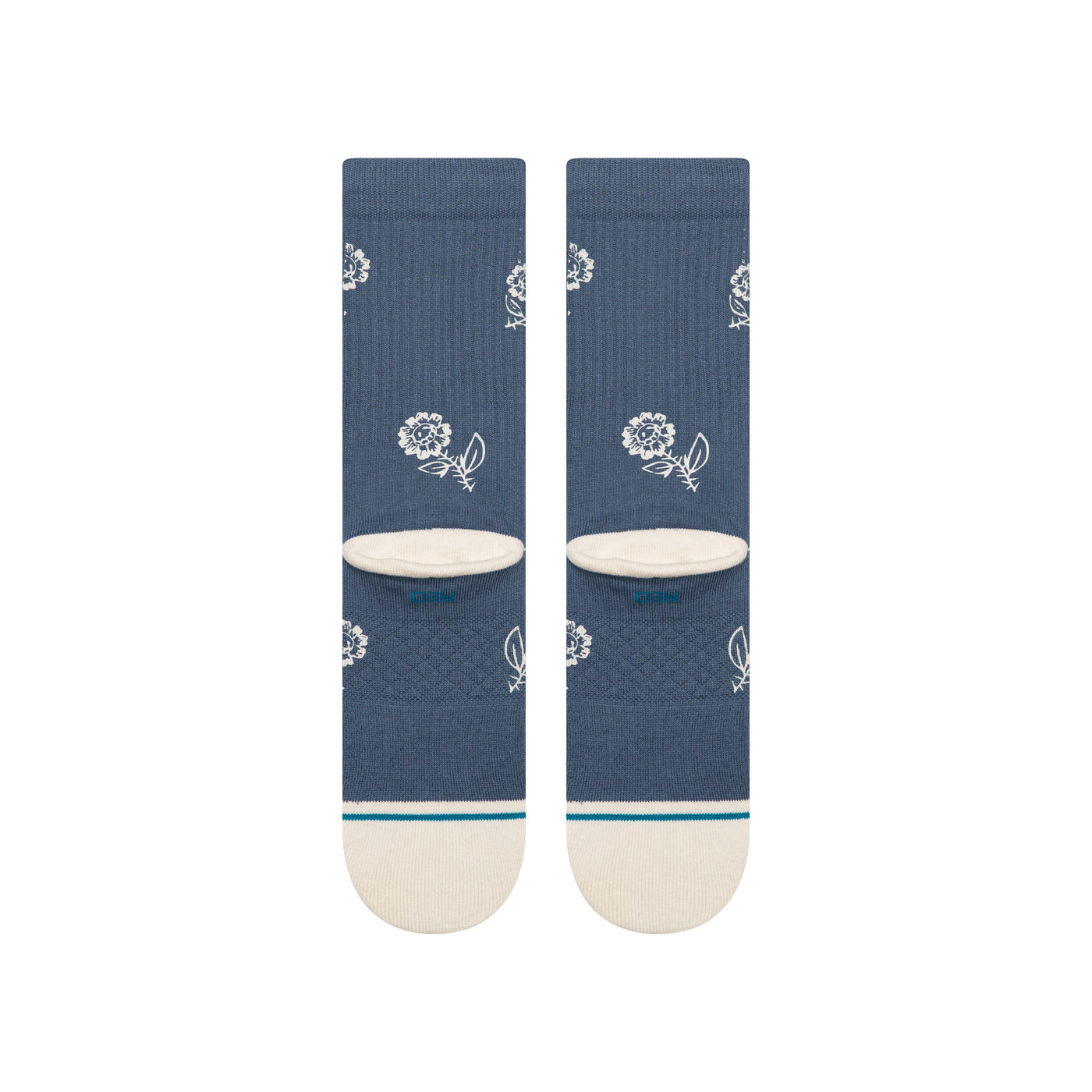 Petite Bloom Seablue Crew Socks