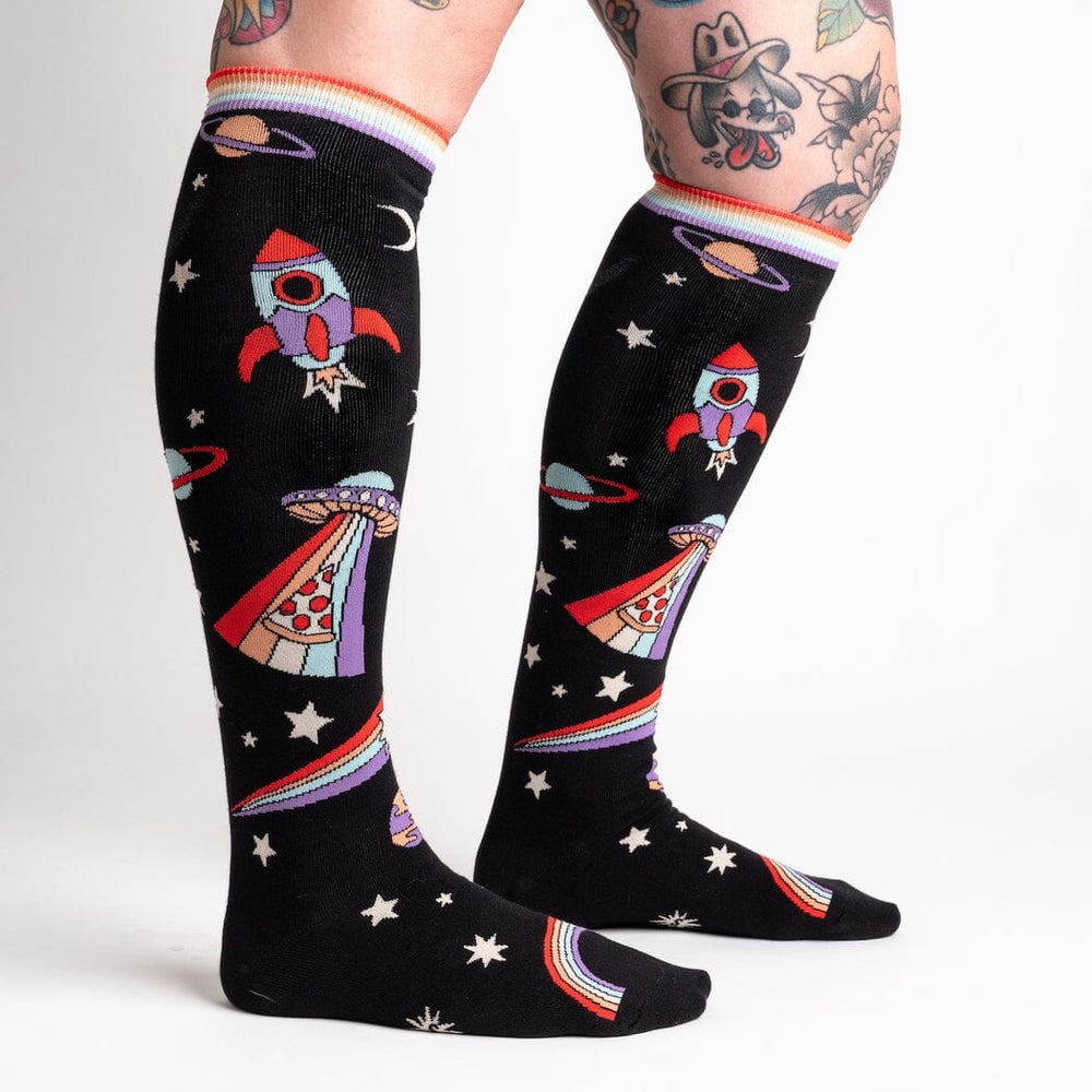 Pizza in Space! Knee High Socks | Women's - Knock Your Socks Off