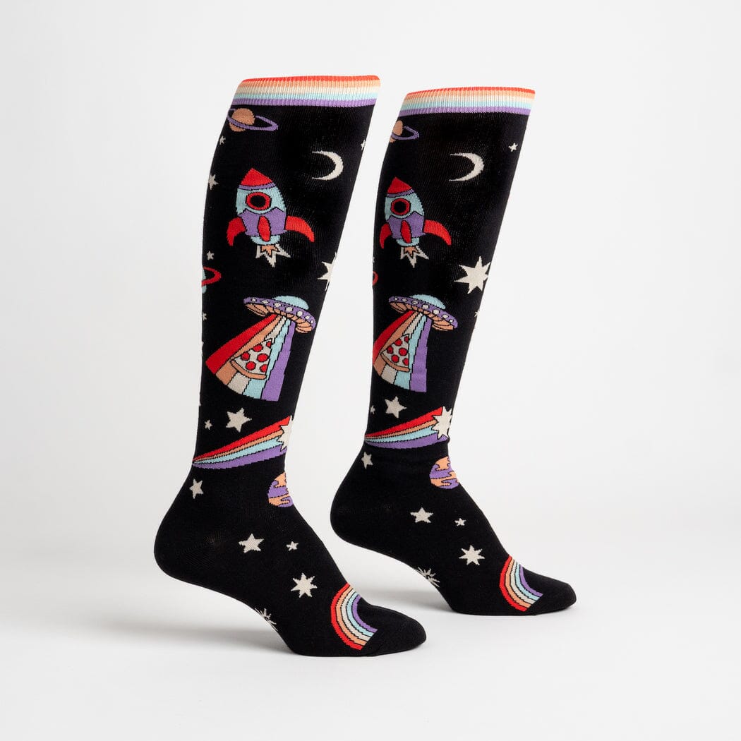 Pizza in Space! Knee High Socks | Women's - Knock Your Socks Off