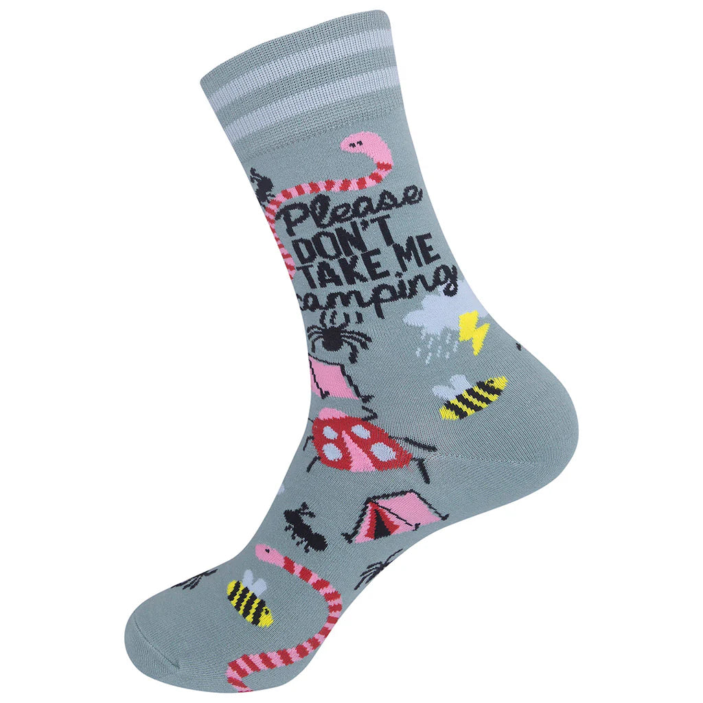Please Don't Take Me Camping Crew Socks 