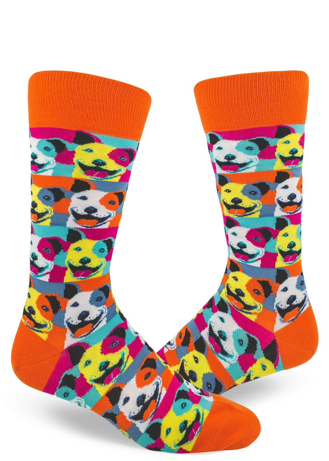 Pop Art Pitbull Crew Socks | Men&