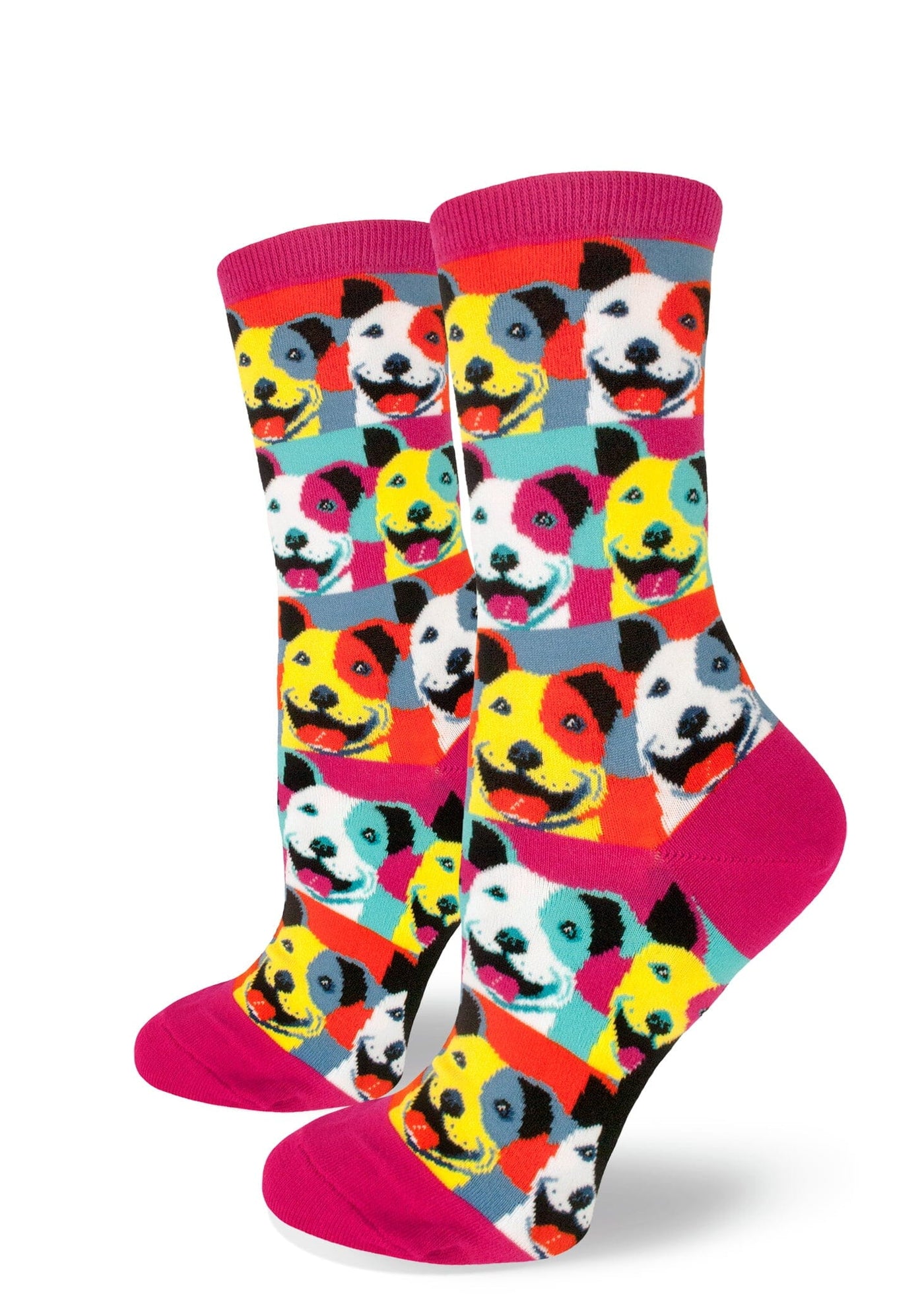 Pop Art Pitbull Crew Socks | Women's - Knock Your Socks Off