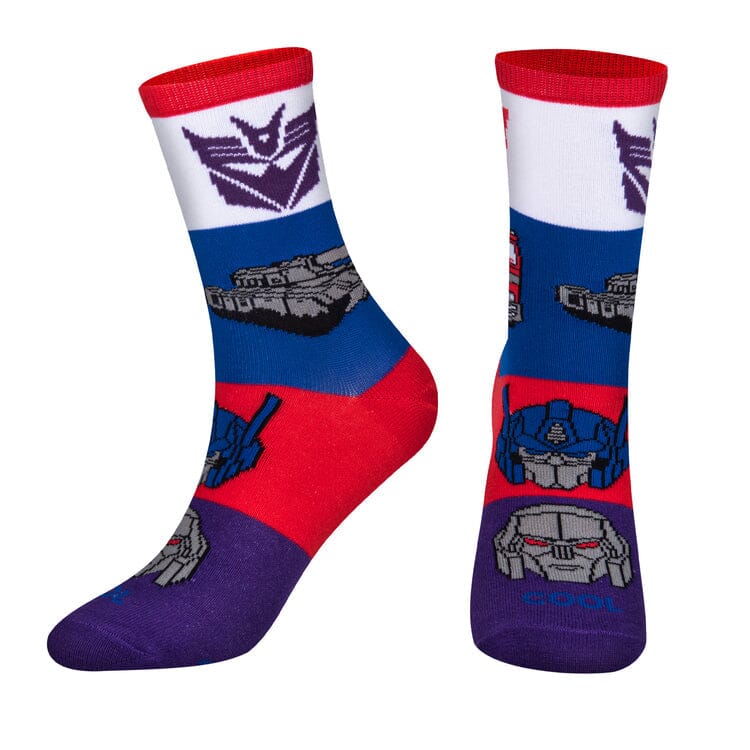 Close-up of Optimus Prime and Megatron faces on kids&