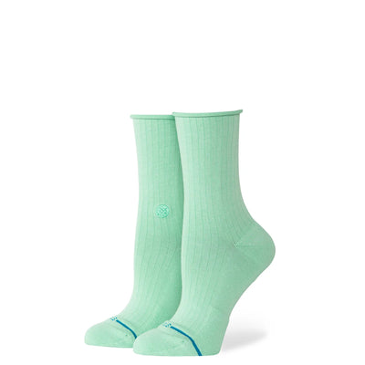 Rolled Cuff Jade Quarter Ankle Socks