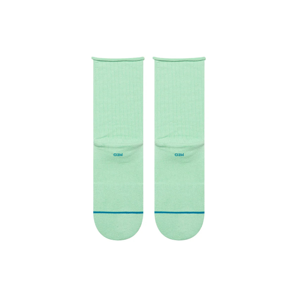 Rolled Cuff Jade Quarter Ankle Socks