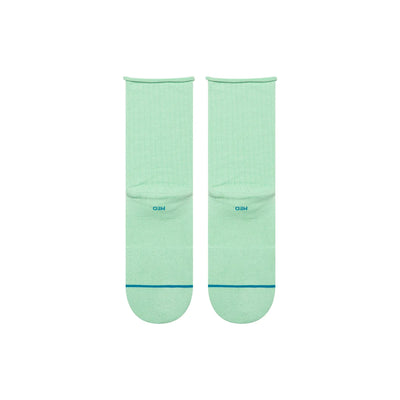 Rolled Cuff Jade Quarter Ankle Socks