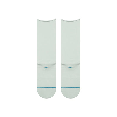 Rolled Solid Pale Blue Crew Socks