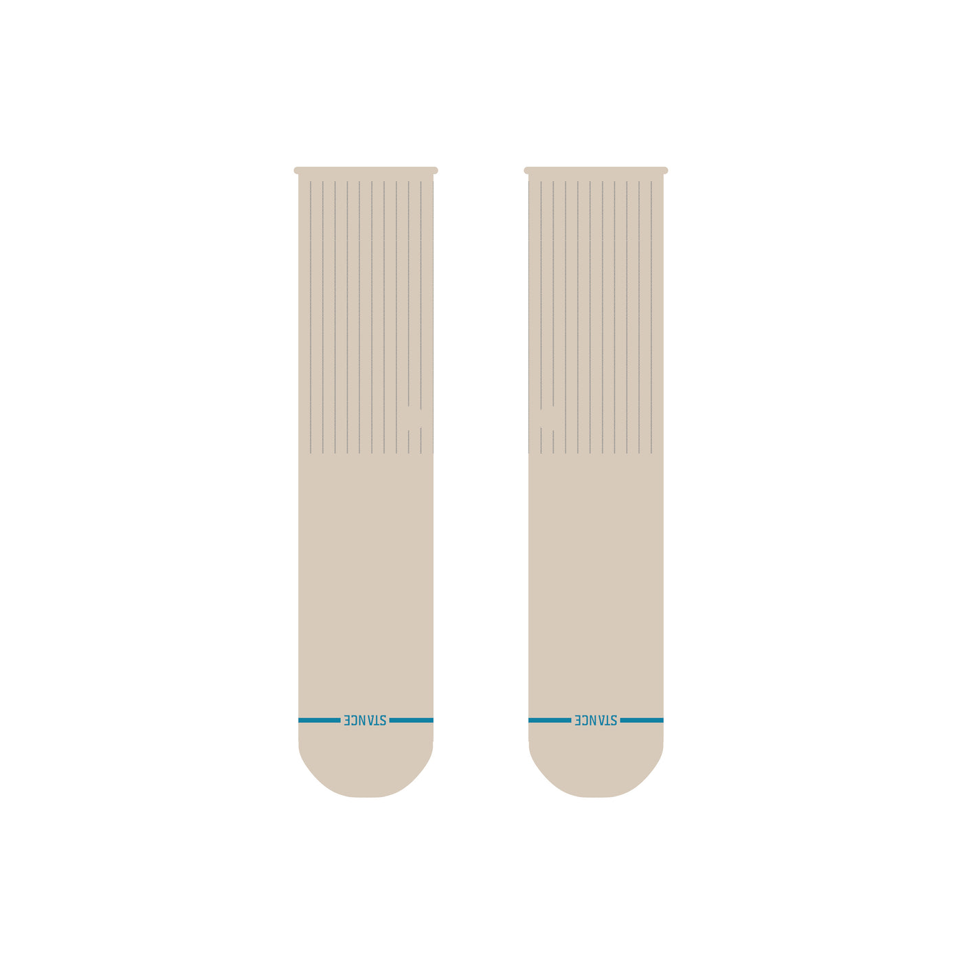 Rolled Solid Oatmeal Crew Socks