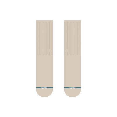 Rolled Solid Oatmeal Crew Socks