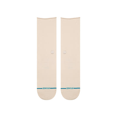 Rolled Solid Oatmeal Crew Socks