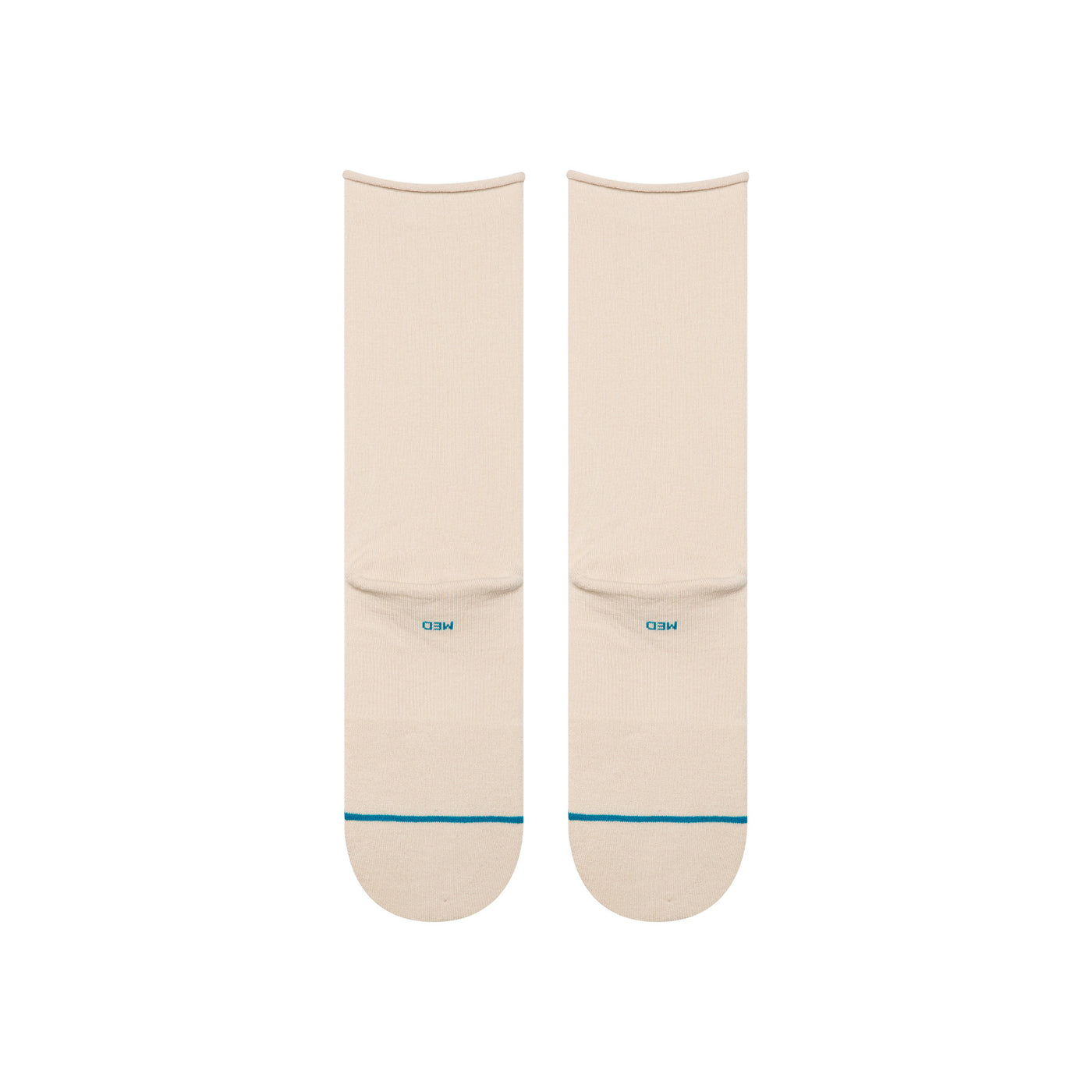 Rolled Solid Oatmeal Crew Socks