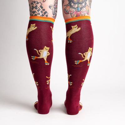 Roller Cats Knee High Socks | Women's - Knock Your Socks Off