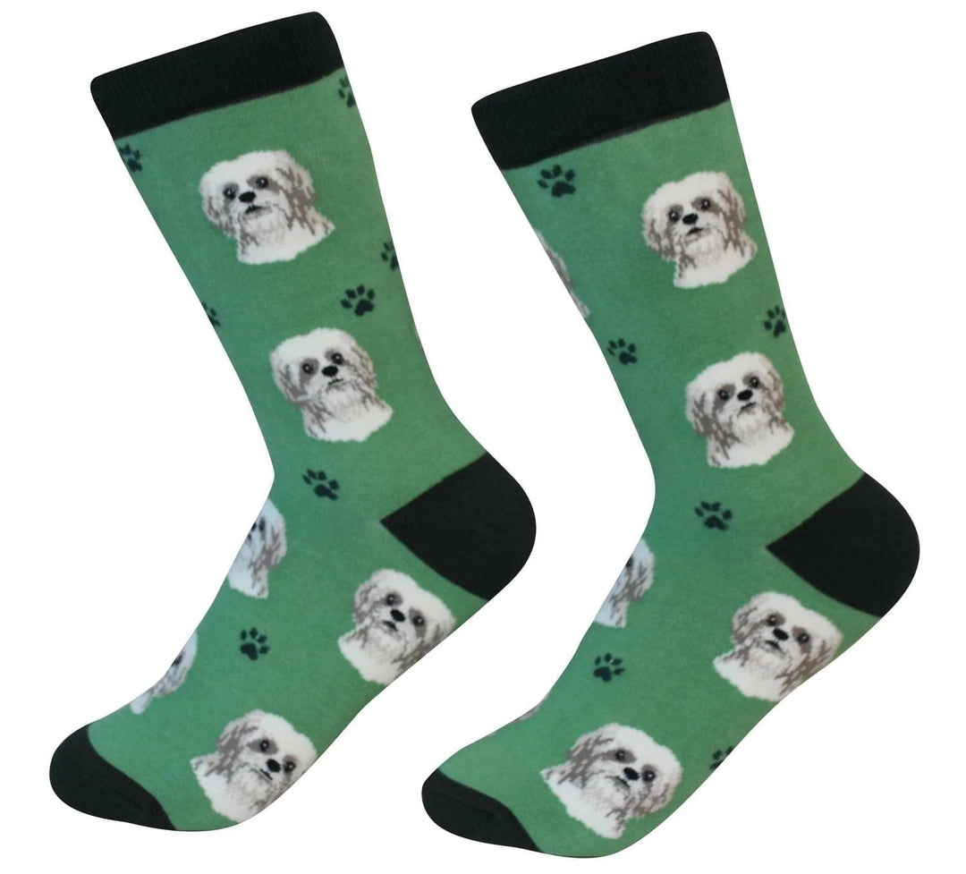 Shih Tzu Tan &amp; White Crew Socks | Unisex - Knock Your Socks Off