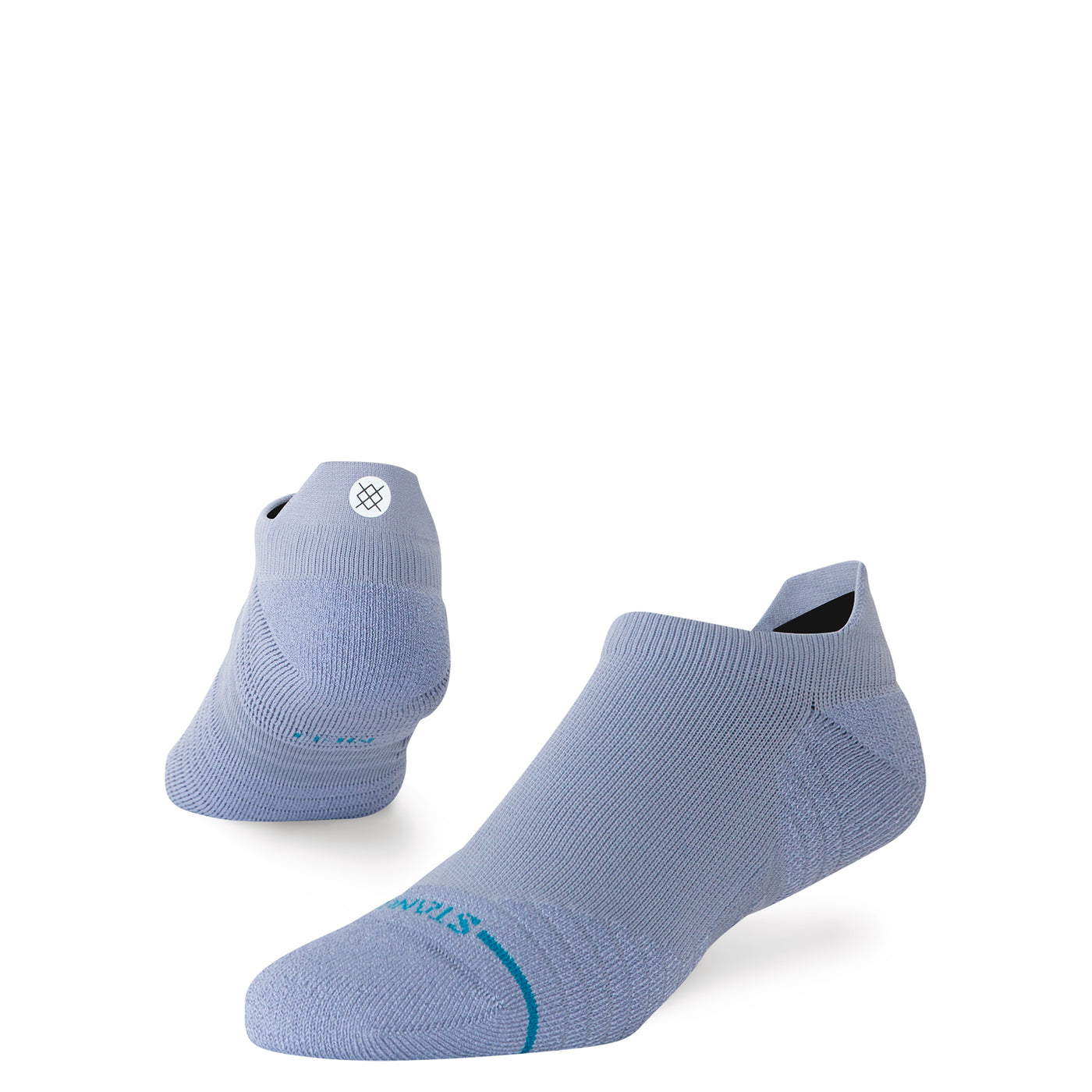 Solid Blue Mid Performance Tab Ankle Socks | Women's
