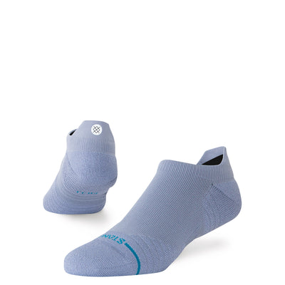 Solid Blue Mid Performance Tab Ankle Socks | Women's