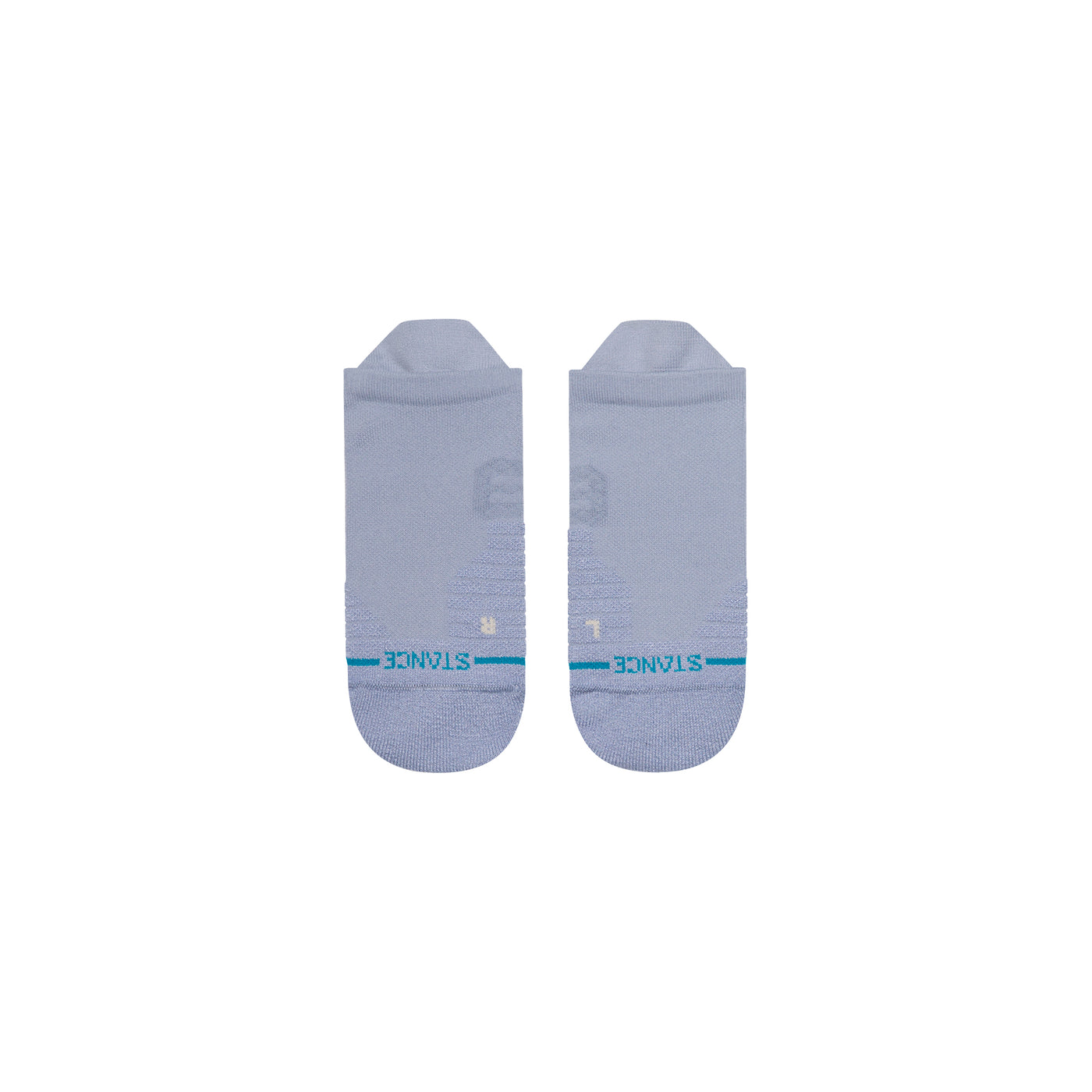 Solid Blue Mid Performance Tab Ankle Socks | Women's