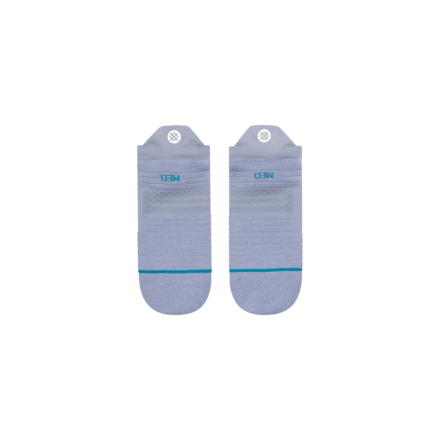 Solid Blue Mid Performance Tab Ankle Socks | Women's