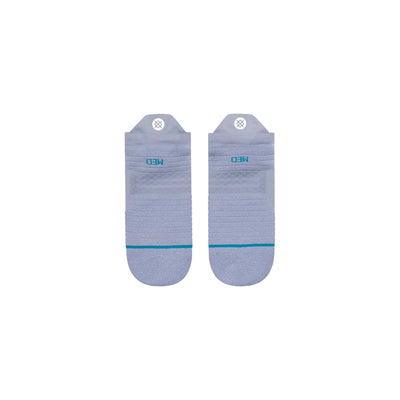 Solid Blue Mid Performance Tab Ankle Socks | Women's