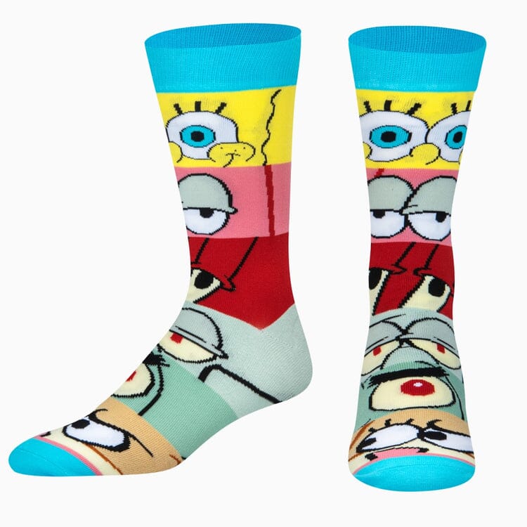 Spongebob Mash Up Crew Socks | Men's - Knock Your Socks Off