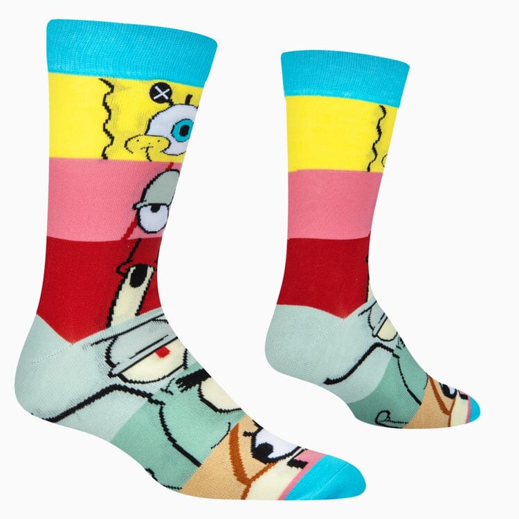 Spongebob Mash Up Crew Socks | Men's - Knock Your Socks Off
