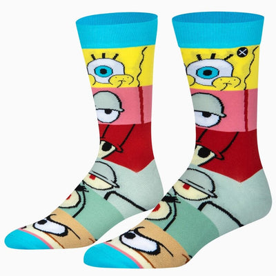 Spongebob Mash Up Crew Socks | Men's - Knock Your Socks Off