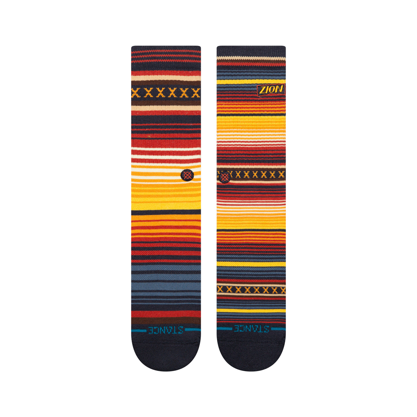 Curren Zion National Parks Navy Crew Socks - Men's