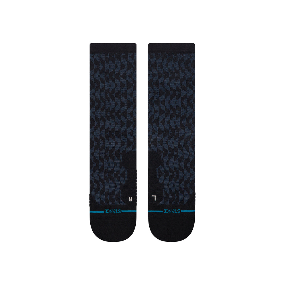 Men's Digzig seablue light crew socks, flat lay back view of pair