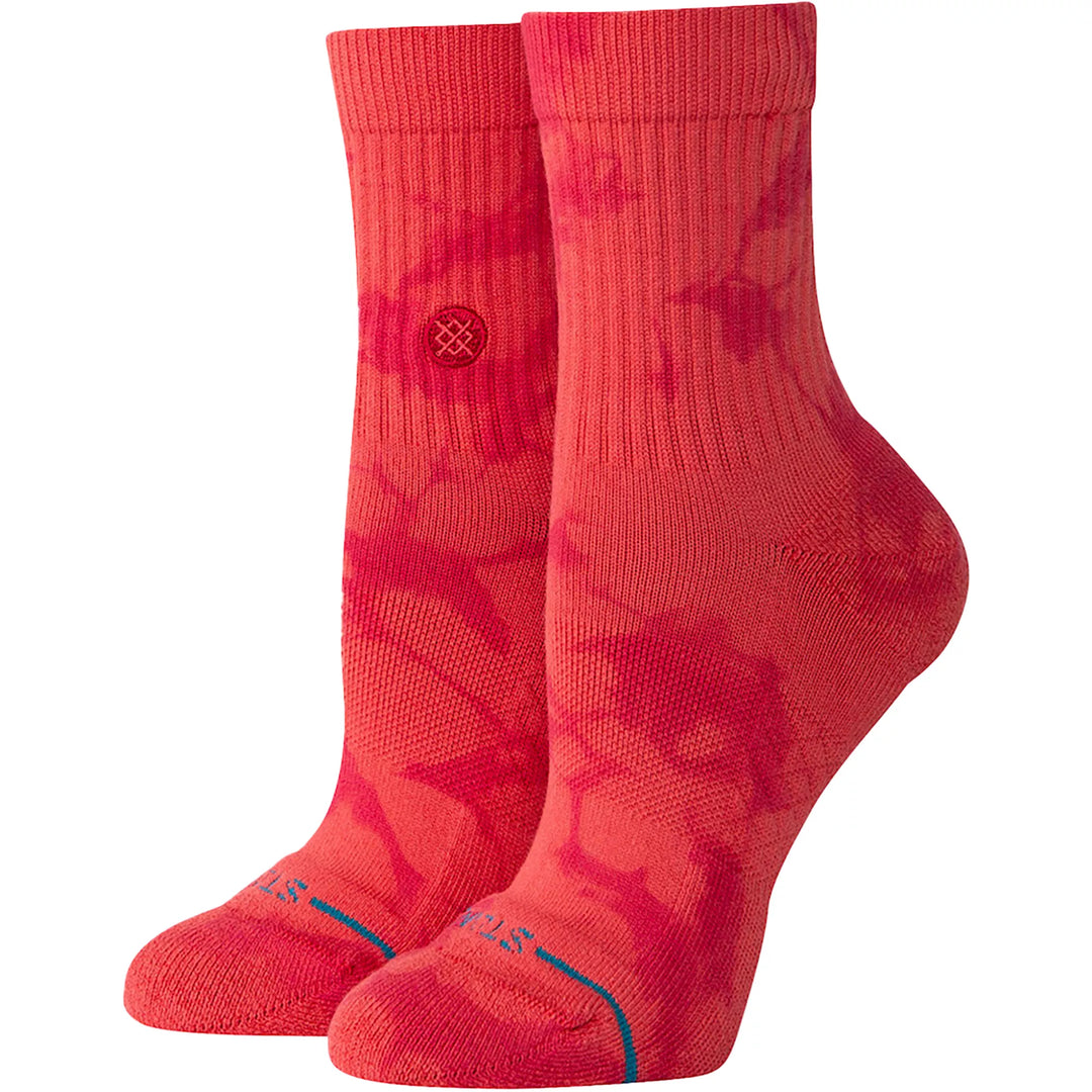Dye Namic Red Quarter Ankle Socks | Women&