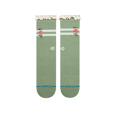 Have a Good Day Green Crew Socks - Women's