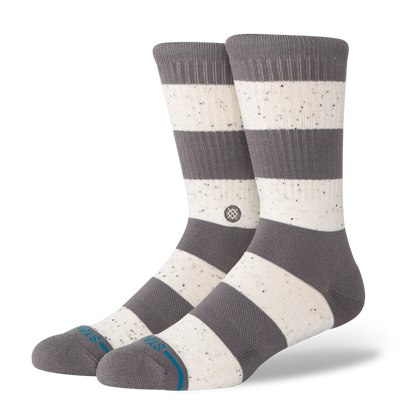 Nep Stripe Grey Crew Socks - Men's