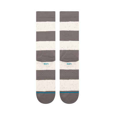 Nep Stripe Grey Crew Socks - Men's