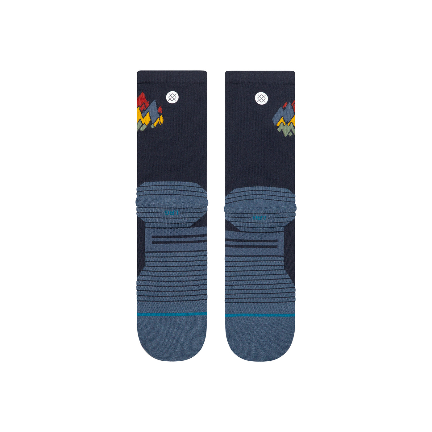Peaks Ribbed Navy Light Crew Socks -Men's