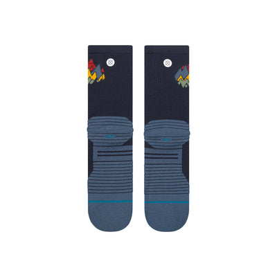 Peaks Ribbed Navy Light Crew Socks -Men's