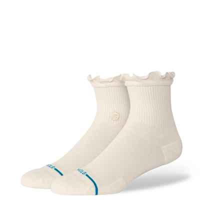 Ruffle Ivory Icon Quarter Ankle Socks - Women's